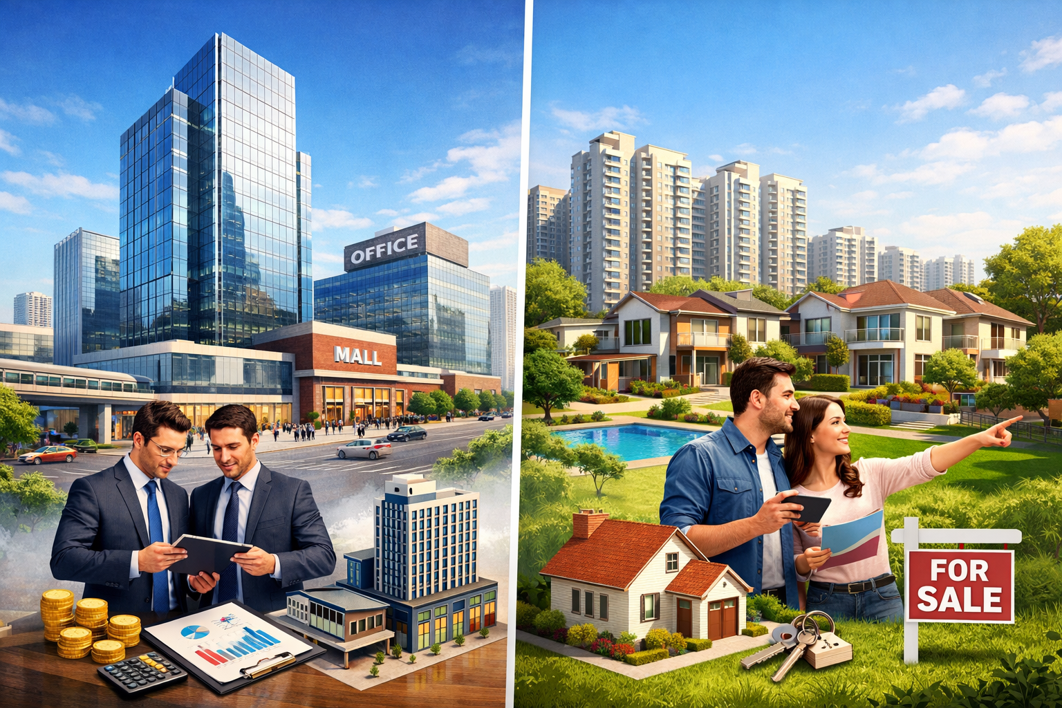 Commercial vs Residential Investment in Gurgaon
