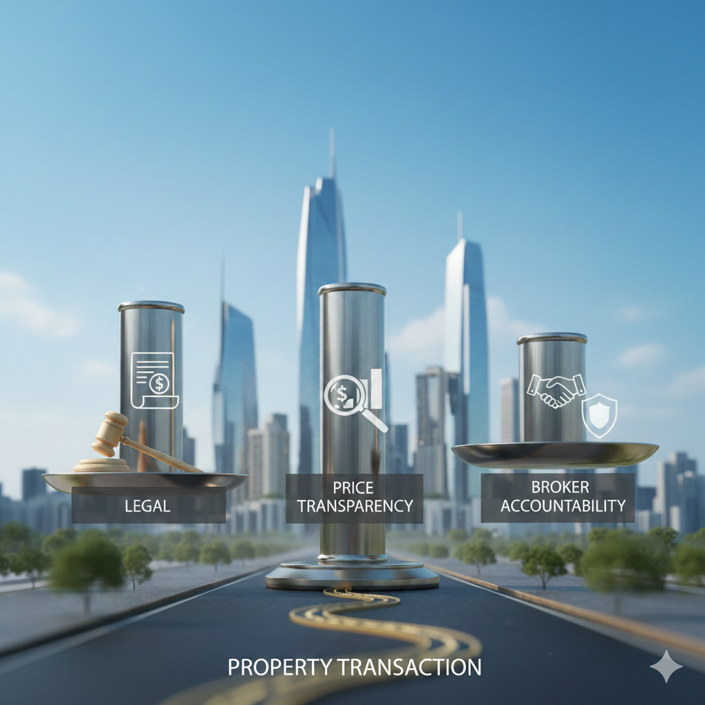 Best Real Estate Brokers in Gurgaon reviewing property documents with clients ensuring legal compliance and price transparency in transaction